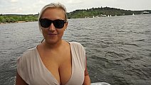 Natural titted European taking money