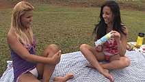 Brazilian lezdom fucking outdoors