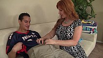 Redheaded stepmom gets a creampie