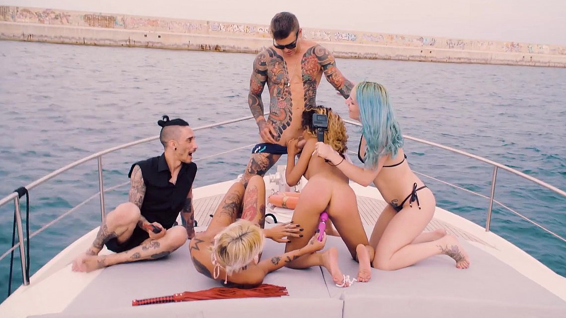 Exotic girl gang-banged on a boat - HD Porn